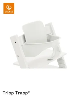 Stokke® Kinderstoel Tripp Trapp® White + Newborn Set™ Anthracite + Baby Set™ White + Tray™