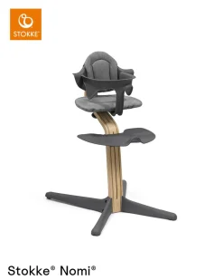 Stokke® Nomi® Chair Oak Anthracite + Stokke® Nomi® Baby Set Grey