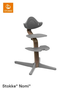 Stokke® Nomi® Chair Walnut Grey + Stokke® Nomi® Baby Set Grey