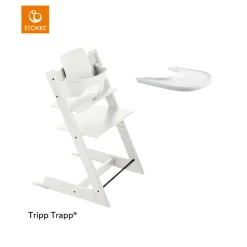 Stokke® Tripp Trapp® Kinderstoel White + Baby Set™ + Stokke® Tray White