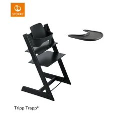 Stokke® Tripp Trapp® Kinderstoel Black + Baby Set™ + Stokke® Tray Black
