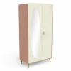 Suzie Kast 2 Deuren + Spiegel Eik/Abricot/Beige
