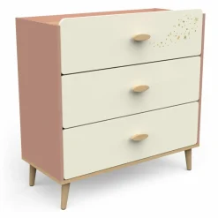 Suzie Ladenkast 3 Laden Eik/Abricot/Beige