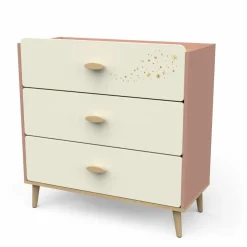 Suzie Ladenkast 3 Laden Eik/Abricot/Beige