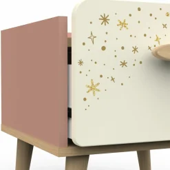 Suzie Nachtkast 1 Lade Eik/Abricot/Beige