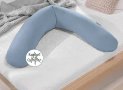 Theraline Voedingskussen Met Bamboe Hoes Melange Blue Grey 190 cm