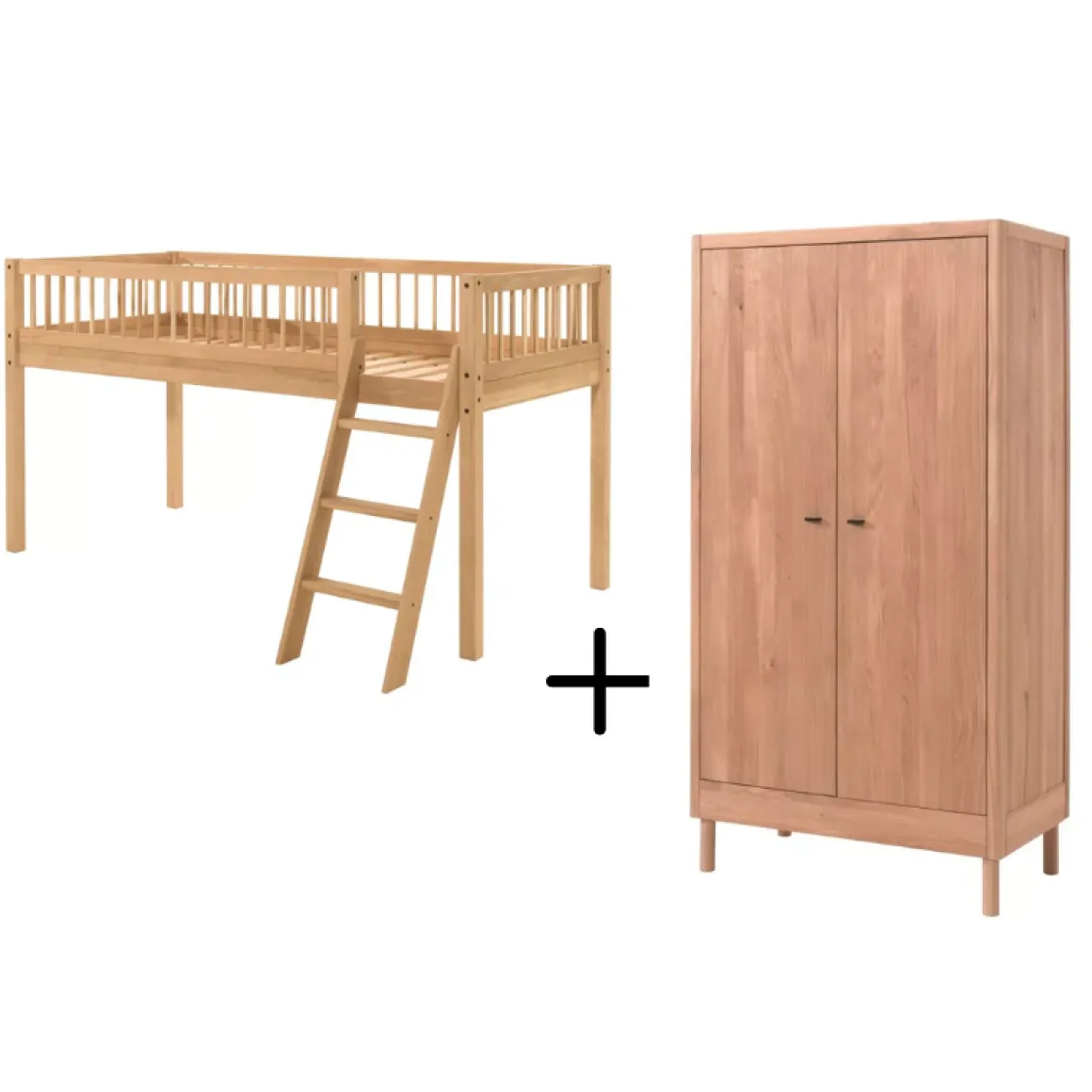 VIPACK Forrest Tienerkamer Halfhoogslaper 2 Delig Eik